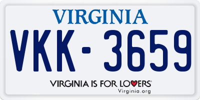 VA license plate VKK3659