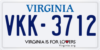 VA license plate VKK3712
