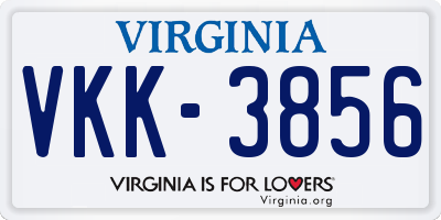 VA license plate VKK3856