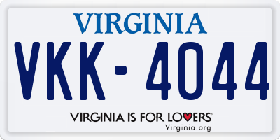 VA license plate VKK4044