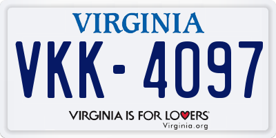 VA license plate VKK4097