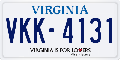 VA license plate VKK4131