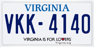 VA license plate VKK4140