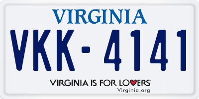 VA license plate VKK4141