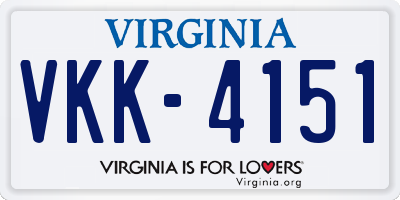 VA license plate VKK4151