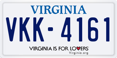 VA license plate VKK4161