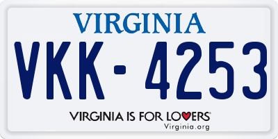 VA license plate VKK4253