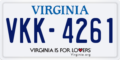 VA license plate VKK4261