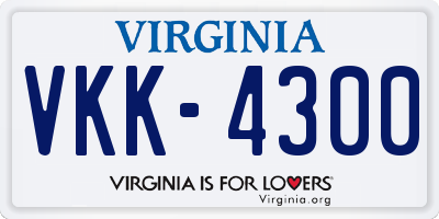 VA license plate VKK4300