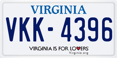 VA license plate VKK4396