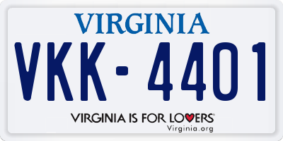 VA license plate VKK4401