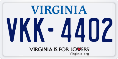 VA license plate VKK4402