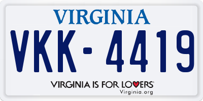 VA license plate VKK4419