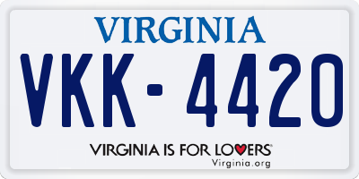 VA license plate VKK4420
