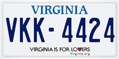 VA license plate VKK4424