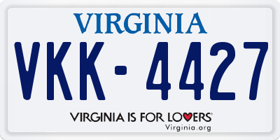 VA license plate VKK4427