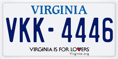 VA license plate VKK4446
