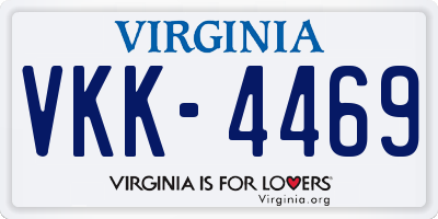 VA license plate VKK4469