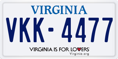 VA license plate VKK4477