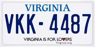 VA license plate VKK4487