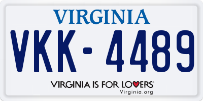 VA license plate VKK4489