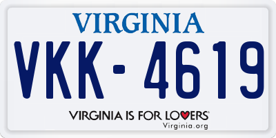 VA license plate VKK4619