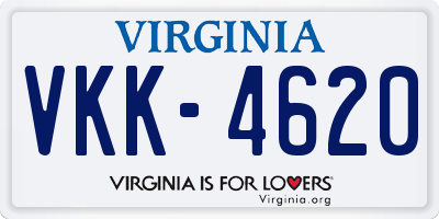 VA license plate VKK4620