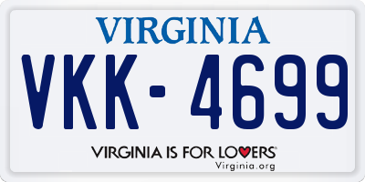 VA license plate VKK4699