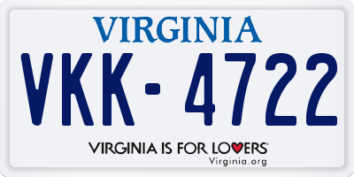 VA license plate VKK4722