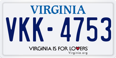 VA license plate VKK4753