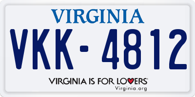 VA license plate VKK4812