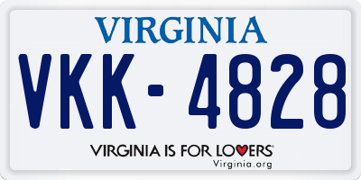 VA license plate VKK4828