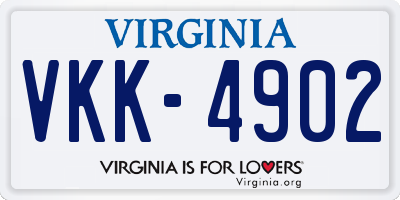 VA license plate VKK4902