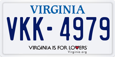 VA license plate VKK4979