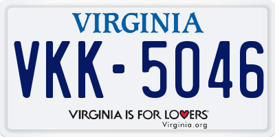 VA license plate VKK5046