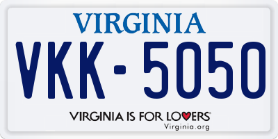VA license plate VKK5050