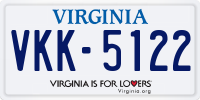 VA license plate VKK5122