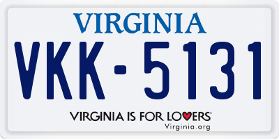 VA license plate VKK5131