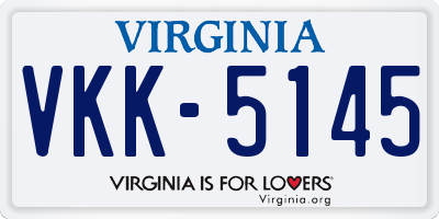 VA license plate VKK5145