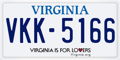 VA license plate VKK5166