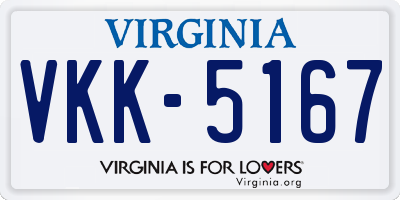 VA license plate VKK5167
