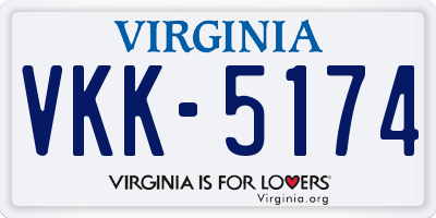 VA license plate VKK5174