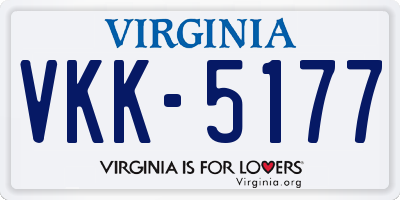 VA license plate VKK5177