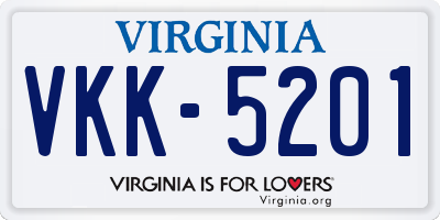 VA license plate VKK5201
