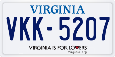 VA license plate VKK5207
