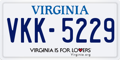 VA license plate VKK5229