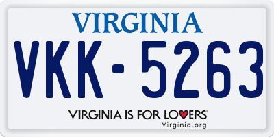 VA license plate VKK5263