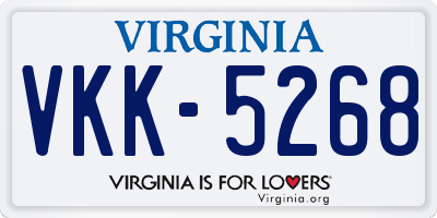 VA license plate VKK5268
