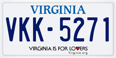 VA license plate VKK5271