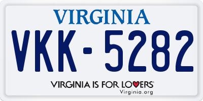 VA license plate VKK5282